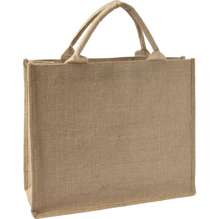 Carrying a jute bag for clearance shopping
