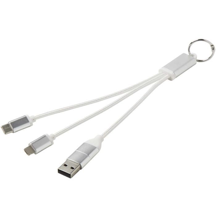 Metal 4-In-1 Recycled Aluminium Charging Cable With Keychain main product photo