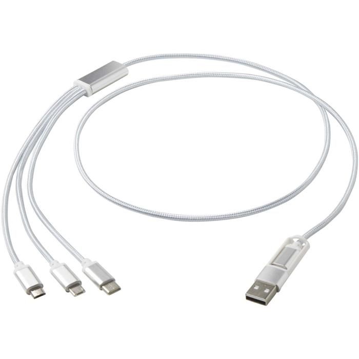 Versatile 5-1 Recycled Aluminium Charging Cable main product photo