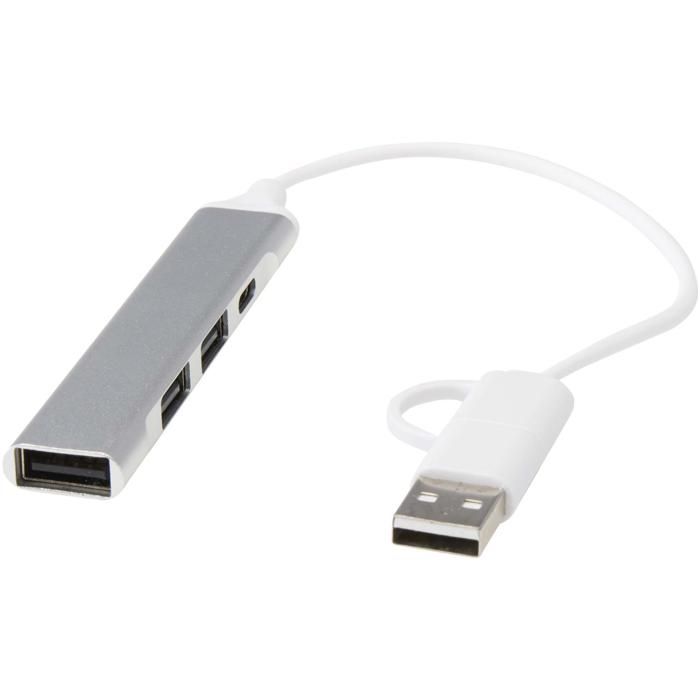 Alkaid 4-Port Recycled Aluminium USB-A And Type-C Hub With Dual Input main product photo