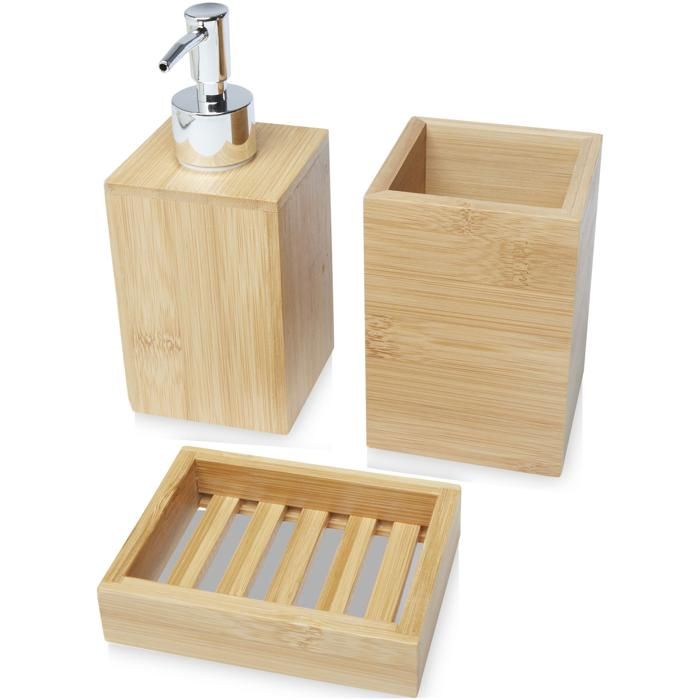 Hedon 3-Piece Bamboo Bathroom Set main product photo