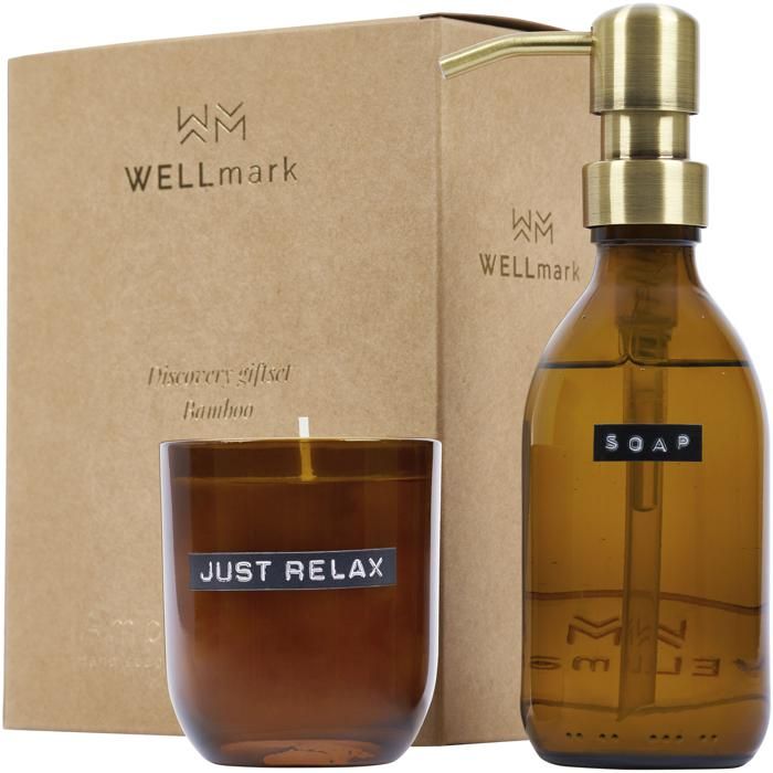 Wellmark Discovery 200 ml Hand Soap Dispenser And 150 G Scented Candle Set - Bamboo Fragrance main product photo