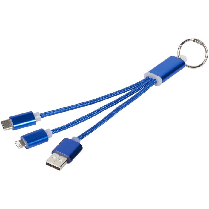 Metal 3-In-1 Charging Cable With Keychain main product photo