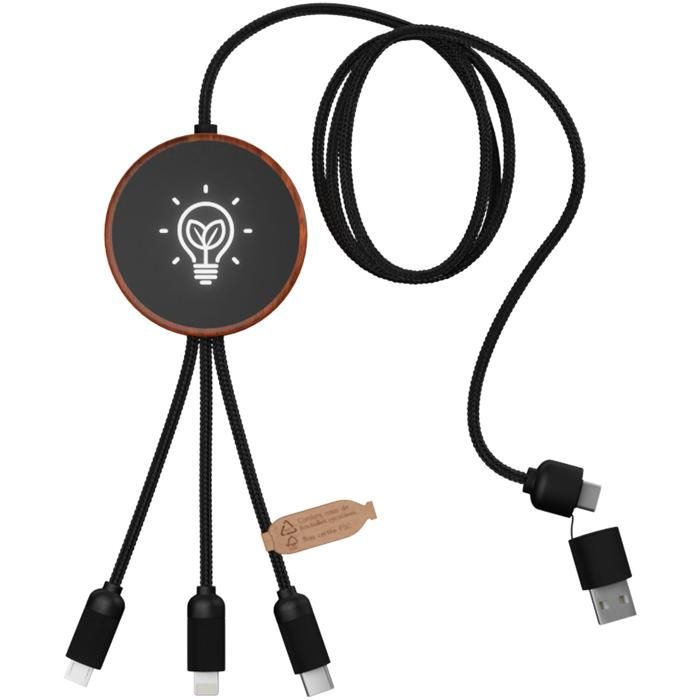 SCX.Design C40 5-In-1 RPET Light-Up Logo Charging Cable And 10W Charging Pad main product photo