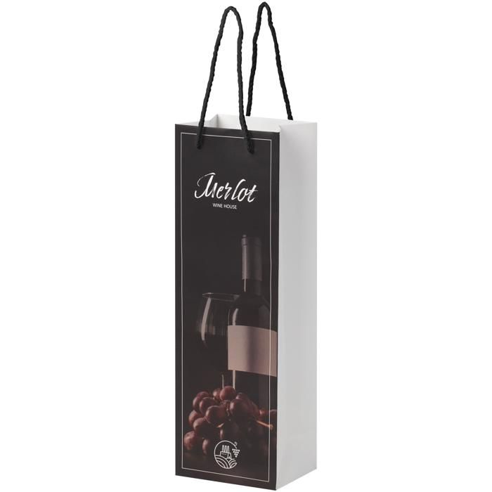Handmade 170 g/m2 Integra Paper Wine Bottle Bag With Plastic Handles main product photo