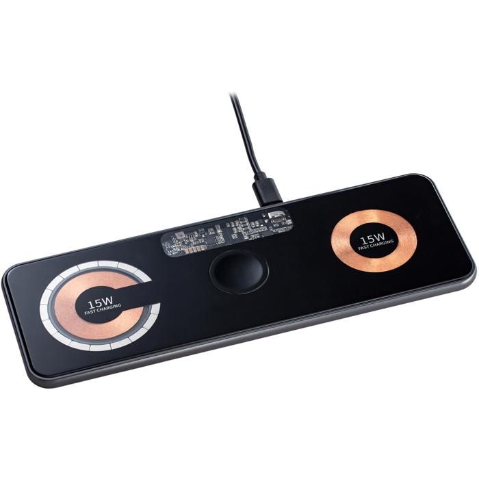 Promotional 3-In-1 Fast Wireless Charger Reeves-Golney Black from