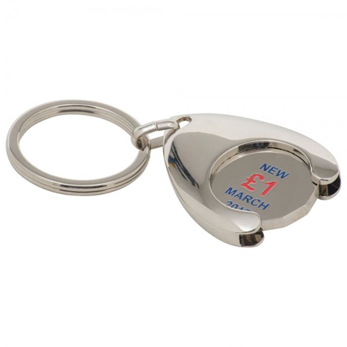 Promotional Wishbone Trolley Coin Keyring Stamped Iron Soft