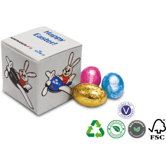 Easter Cube Box With Foiled Chocolate Eggs main product photo