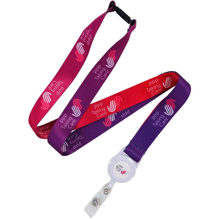 Dye Sublimation Lanyards with Pull Reel main product photo
