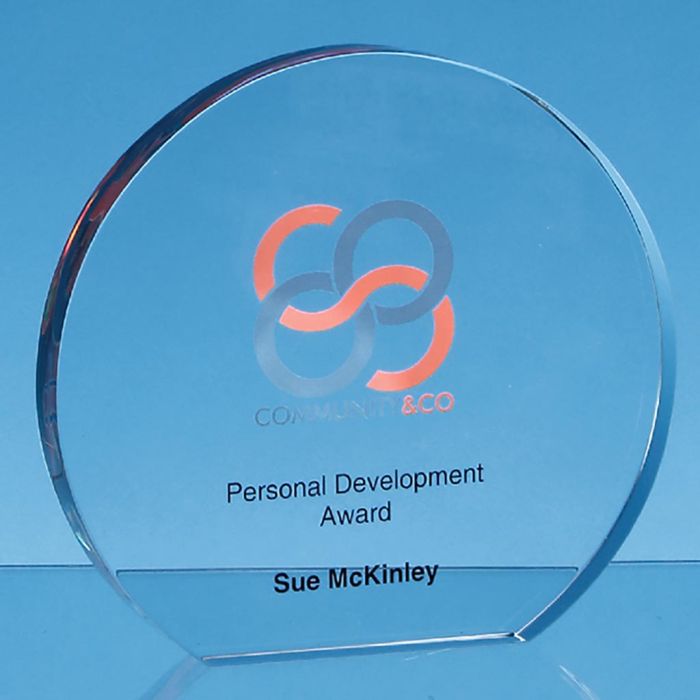 16.5cm x 19mm Clear Glass Freestanding Circle Award main product photo