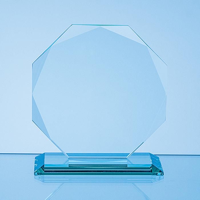 11.5Cm X 11.5Cm X 10Mm Jade Glass Facetted Octagon Award main product photo