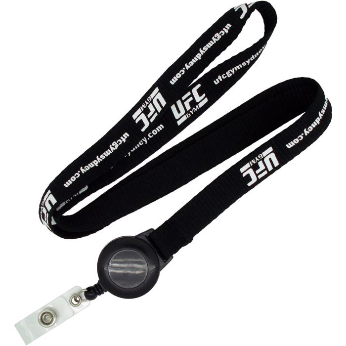 Flat Ribbed Lanyard with Pull Reel main product photo