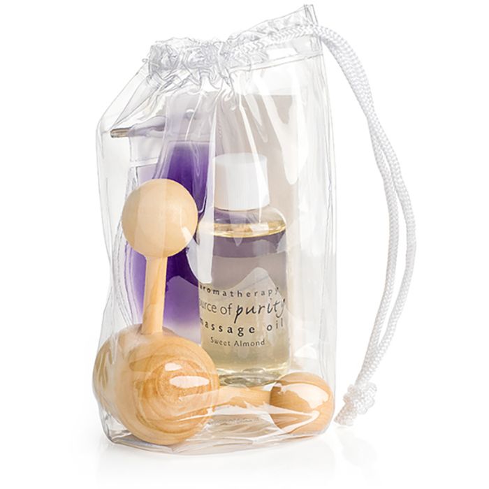 Branded promotional massage set.