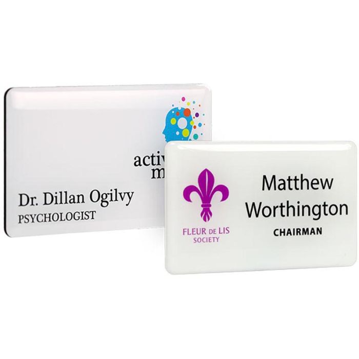 Personalised Bespoke Size Domed Plastic Name Badges main product photo