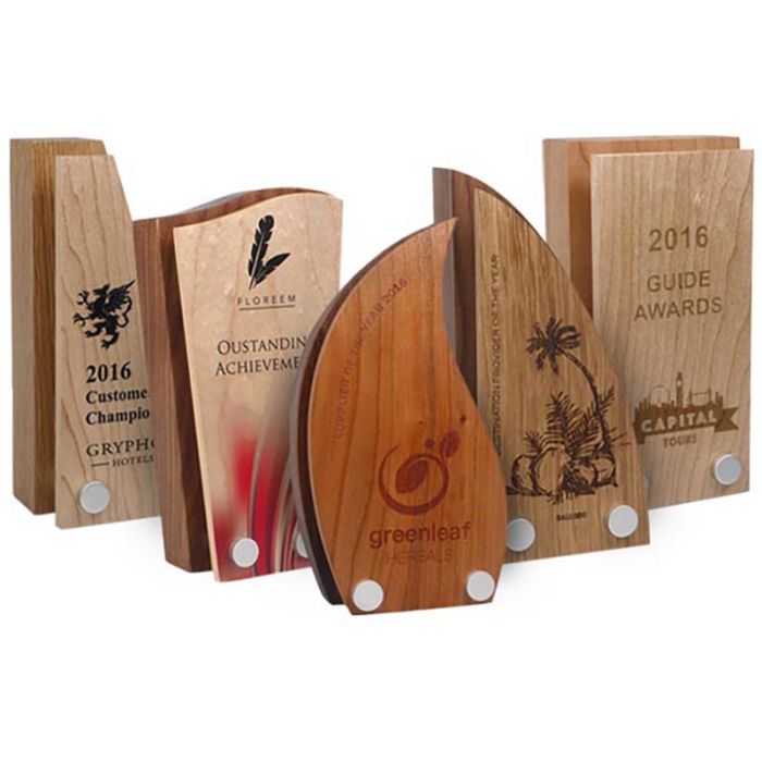 Real Wood Block Award With Wood Face Plate - 80mm x 150mm main product photo