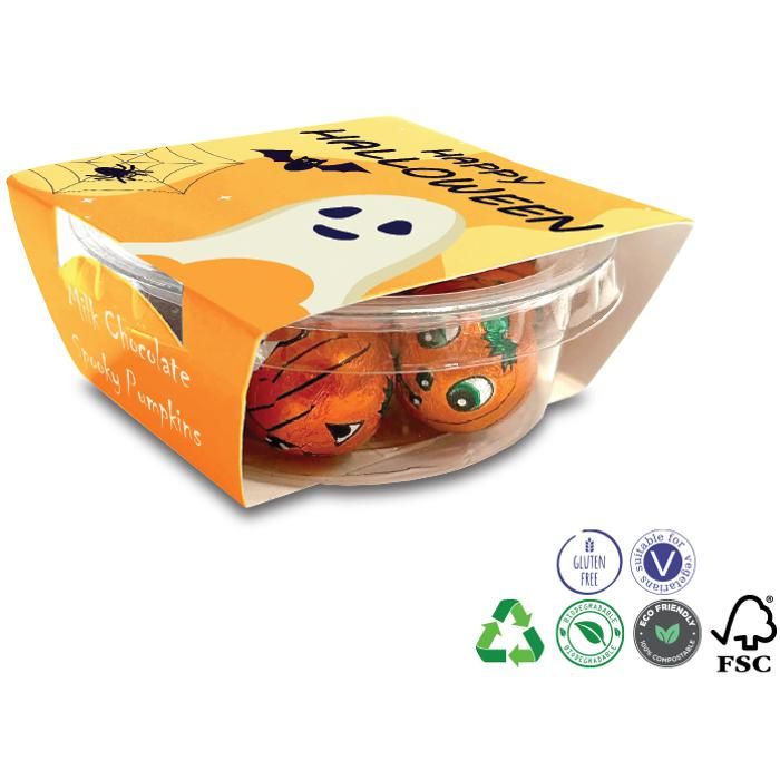 Halloween Eco Tubs With Spooky Chocolate Pumpkins main product photo