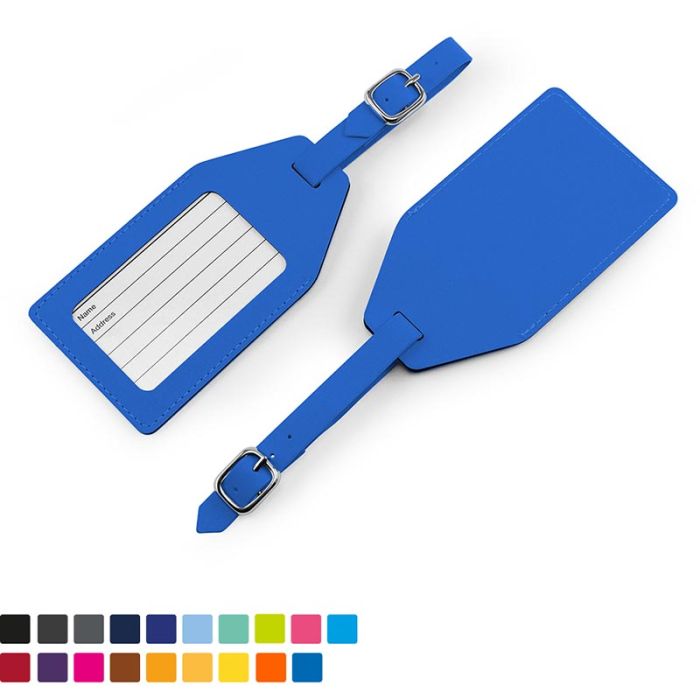 Angled Luggage Tag In Vegan Matt Velvet Torino main product photo
