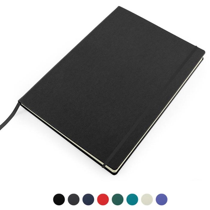 Recycled Eleather A4 Casebound Notebook With Elastic Strap main product photo
