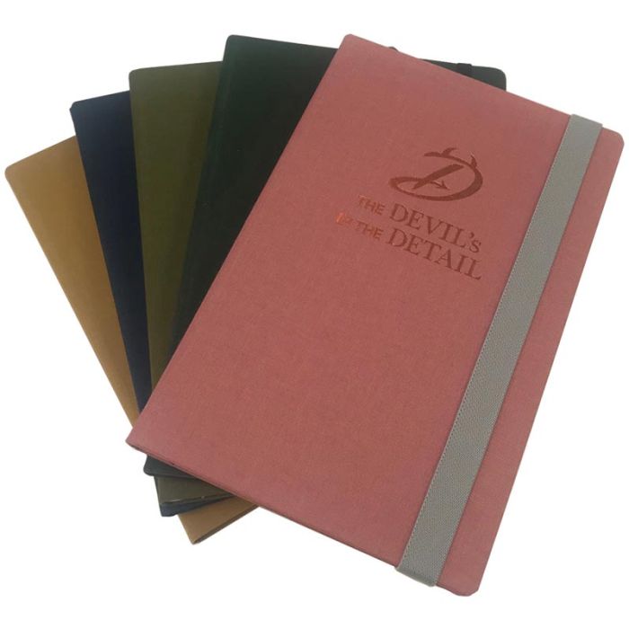 Brillianta Linen A5 Casebound Notebook With Elastic Strap main product photo