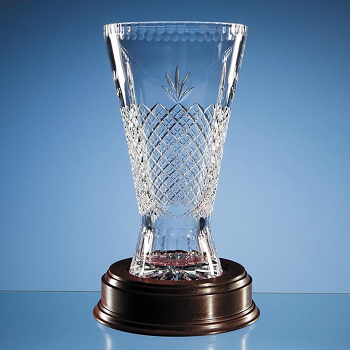Promotional 30cm Lead Crystal Panelled Trophy Vase From Fluid