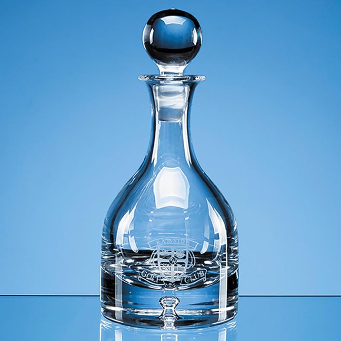 0.6ltr Handmade Bubble Base Round Wine Decanter main product photo