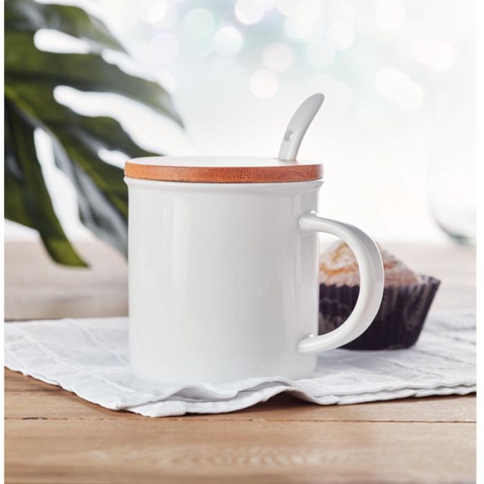 Kenya Porcelain Mug With Spoon
