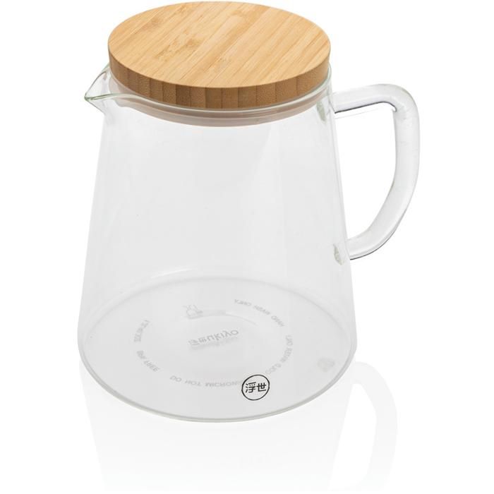 Ukiyo Borosilicate Glass Carafe With Bamboo Lid 1.2L main product photo