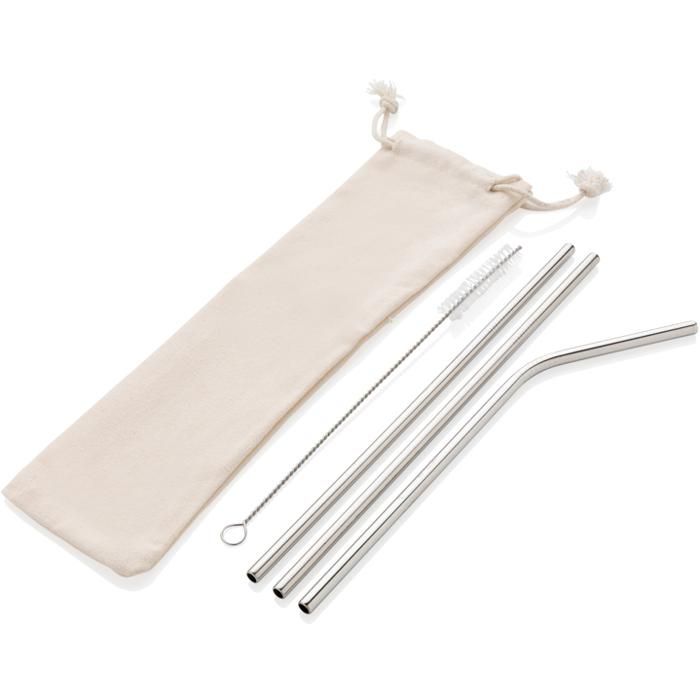 Reusable Stainless Steel 3 Pcs Straw Set main product photo