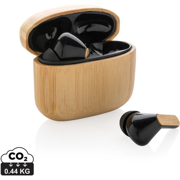 Bamboo TWS Earbuds With RCS Recycled Plastic main product photo
