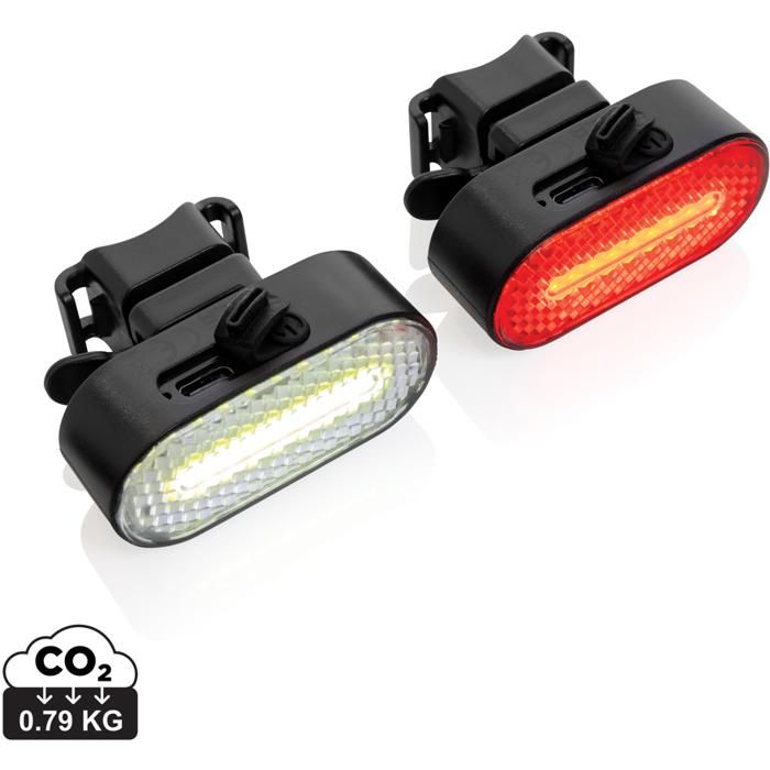 Lumino RCS Recycled Plastic USB Re-Chargeable Bike Light Set main product photo