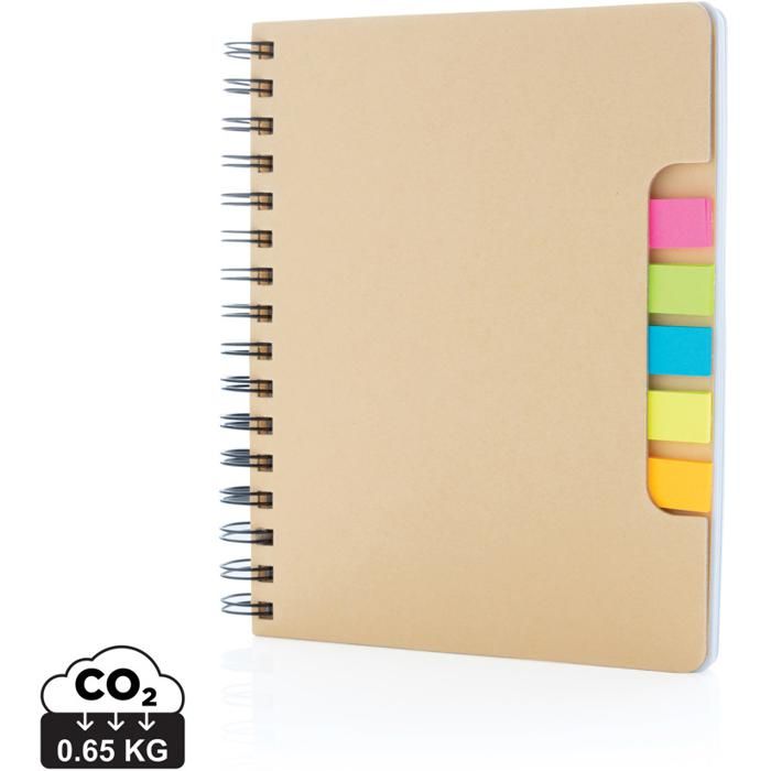 A5 Kraft Spiral Notebook With Sticky Notes main product photo