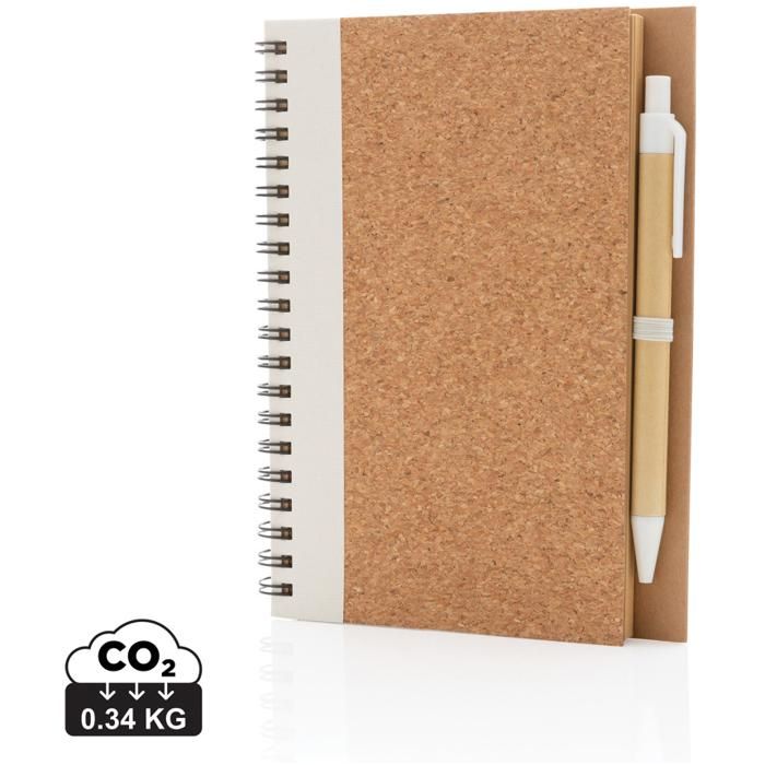 Cork Spiral Notebook With Pen main product photo