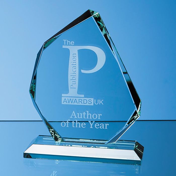 15cm x 12.5cm x 15mm Jade Glass Facetted Ice Peak Award main product photo