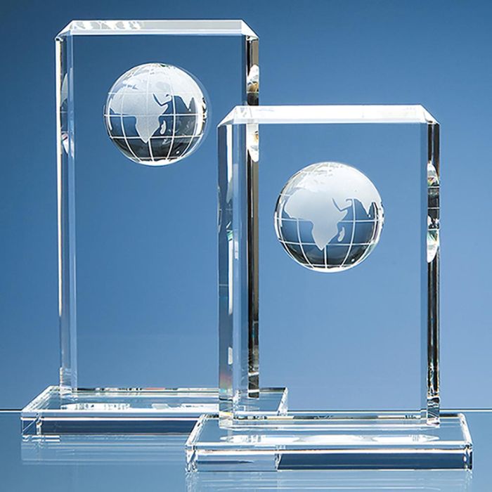 24cm Optical Crystal Globe Rectangle Award main product photo