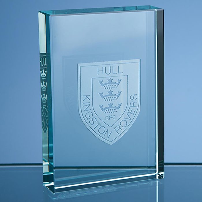 9cm Jade Glass Rectangular Paperweight main product photo
