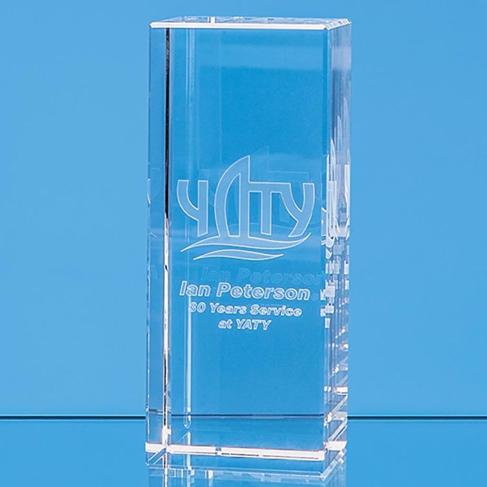 15cm x 6cm x 6cm Optical Crystal Rectangle, H or V main product photo