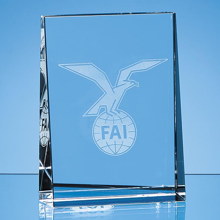 8cm Optical Crystal Vertical Wedge Paperweight main product photo