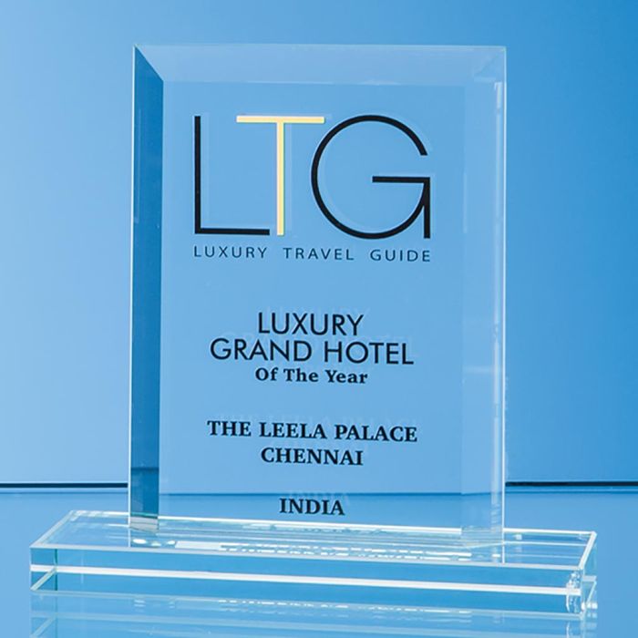 20cm x 17.5cm x 12mm Jade Glass Bevelled Edge Rectangle Award main product photo