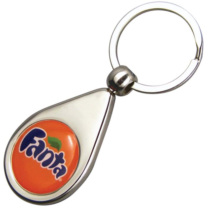 Teardrop Zinc Alloy Domed Keyrings main product photo
