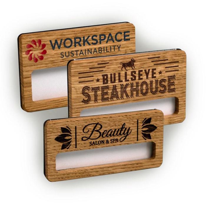 Oak Faced Reusable Window Badge main product photo