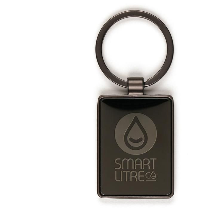 Rectangular Gun Metal Keyring main product photo