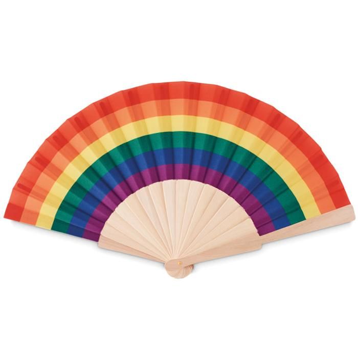 Bowfan Rainbow Wooden Hand Fan main product photo