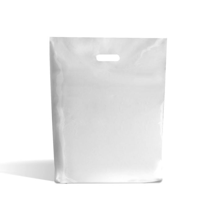 Carrier Bags Patch Handle 200 x Strong White Gift Retail Market  15" x 18" 3"
