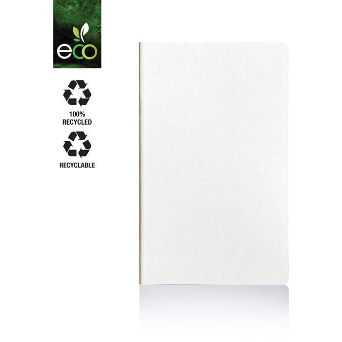 Samoa 100% Recycled Medium Ruled Notebook - White main product photo