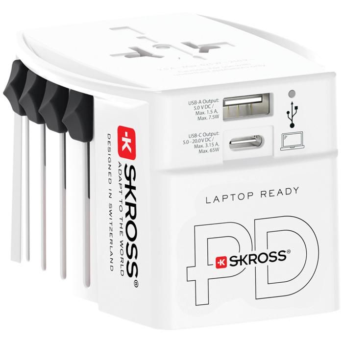 Skross World Travel Adapter Muv 65W Pd With USB C Cable