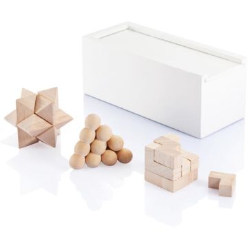 3 Pcs Brain Teaser Set - white - main image