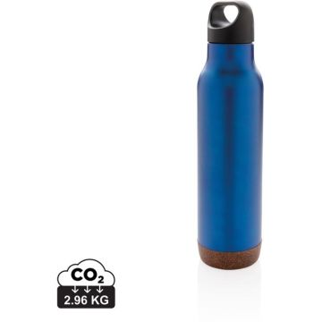 Cork Leakproof Vacuum Flask - blue - main image