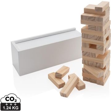Deluxe Tumbling Tower Wood Block Stacking Game - white - main image