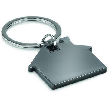 House Shape Plastic Key Ring - Black - item picture front