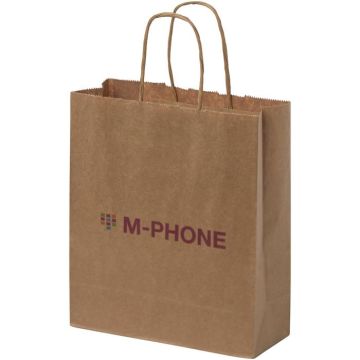 Kraft 80 g/m2 Paper Bag With Twisted Handles - 18 x 8 x 21 cm - Kraft brown - image main